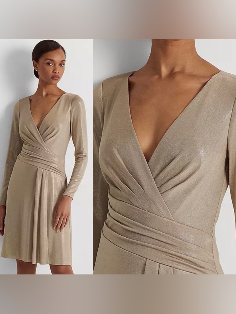 LAUREN RALPH LAUREN
Foil-Print Jersey Cocktail Dress size 4 NWT